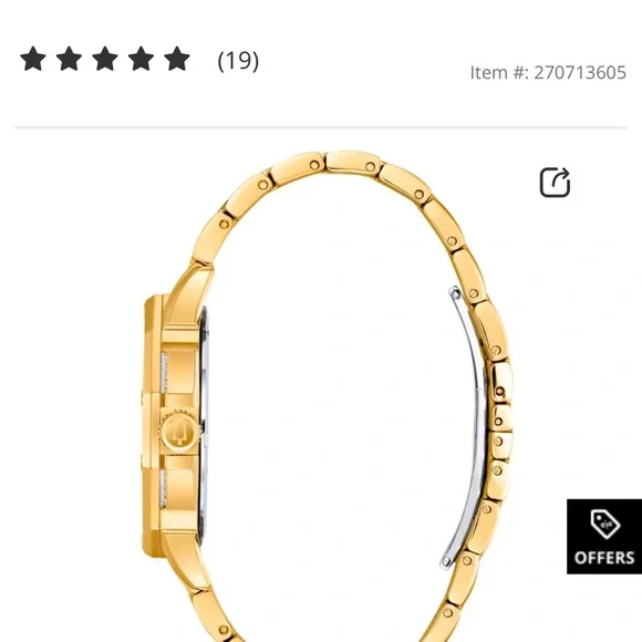 BULOVA WATCH men or women.  2 tone pave dial set . SPARKLING CRYSTALS.!!! - Picture 4 of 4